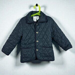 Widgeon Quilted Jacket Boys 5 Navy Blue Button Coat Lightweight